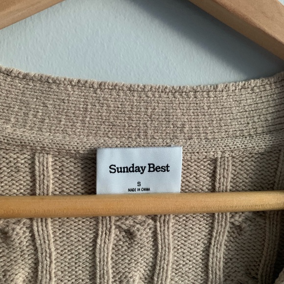 Aritzia Tan Cable Knit Cardigan - Picture 4 of 7